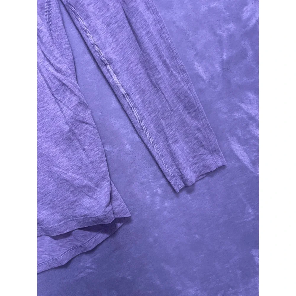 Lululemon Love Long Sleeve Shirt Gray Heathered Pima Cotton Top Womens 4
